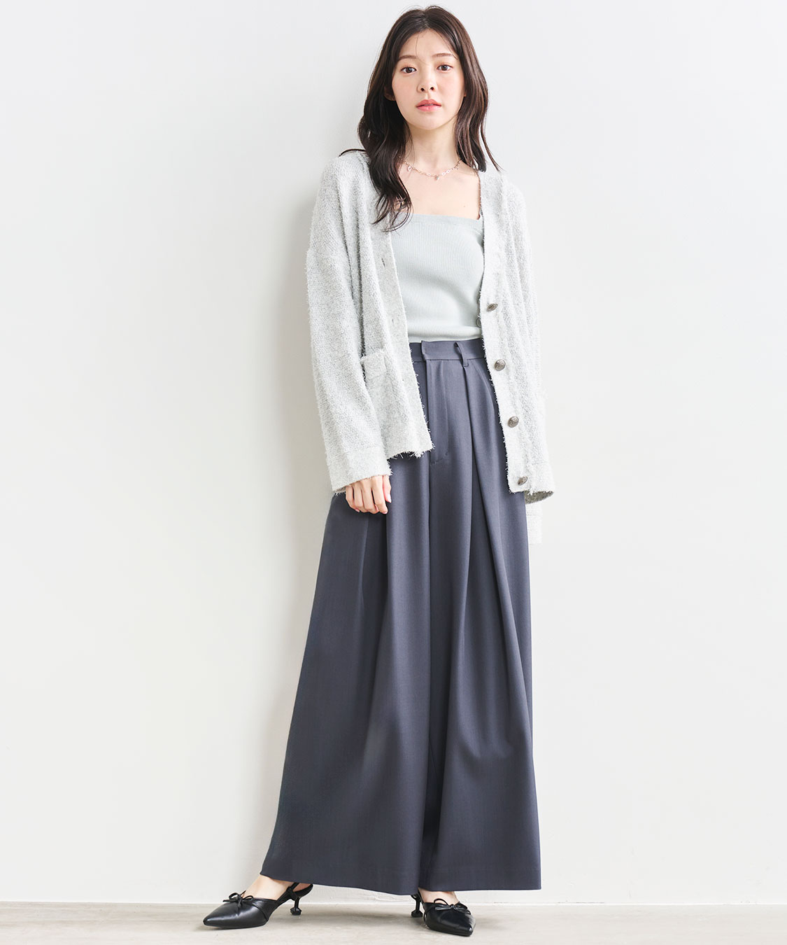 合皮デザインベルト付きタックパンツ｜PETAL ONLINE（ペタル