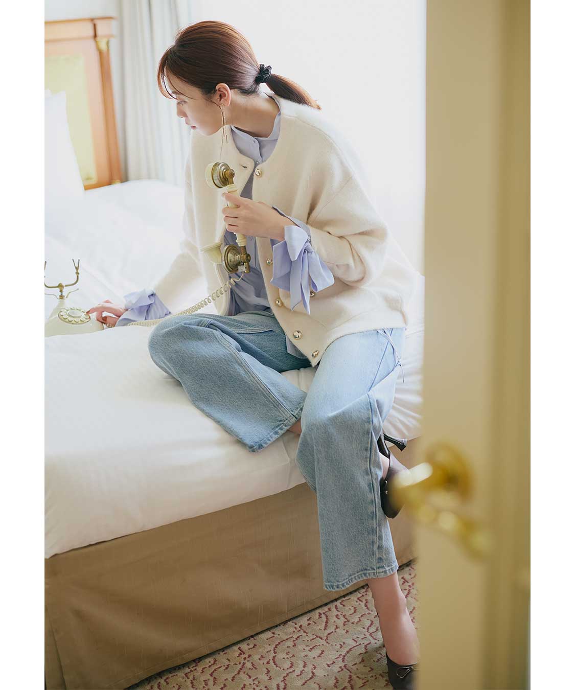 美品✨シャネル ココボタン　タイトスカート デニム ロング スリット 36 chanel coco