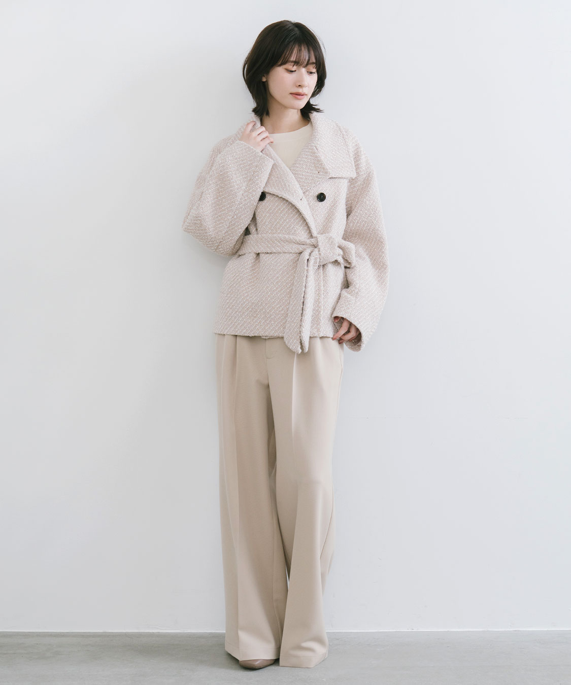 BLESS N°27 タックスラックス セール】※※【 5SIZE 】太ベルトハイウエストツートーンタック