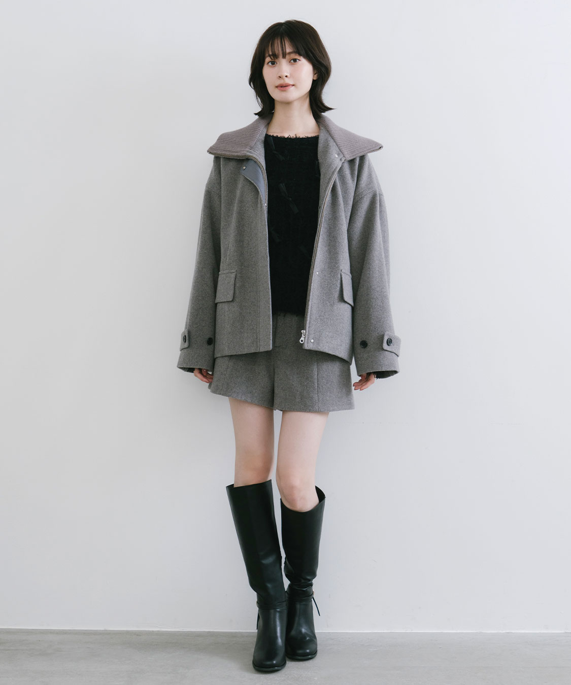 ハイウエストウール混ショートパンツ｜PETAL ONLINE（ペタルオンライン）