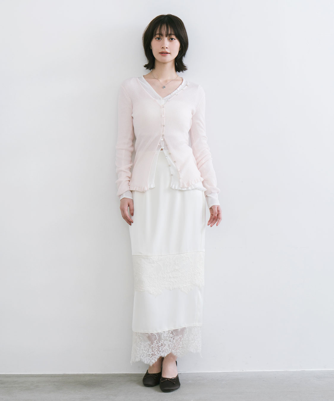 レーストリムサテンナロースカート｜PETAL ONLINE（ペタルオンライン）