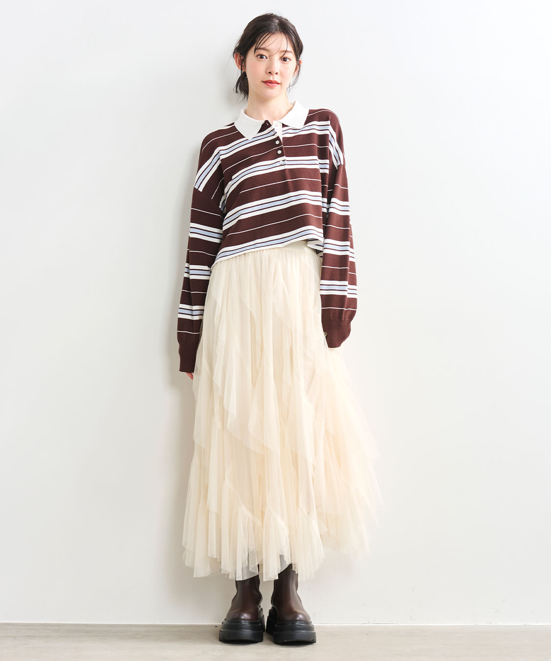 PASKAL チュールスカート チュールエスカルゴフリルフレアスカート｜PETAL ONLINE（ペタル