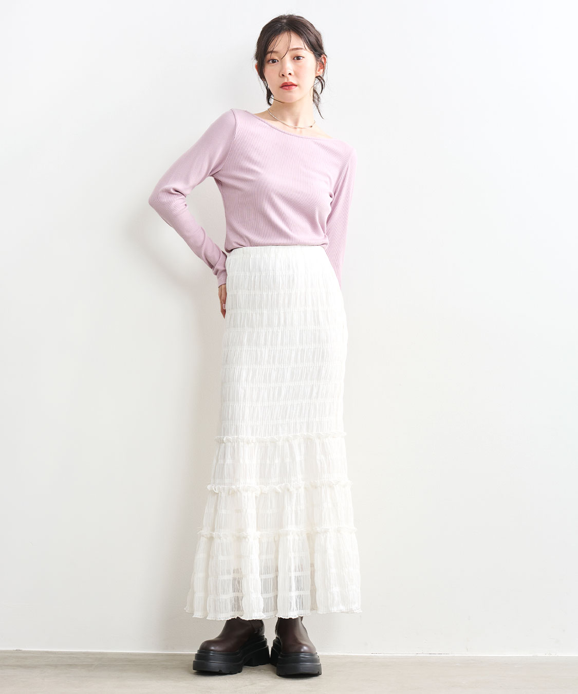 シアーボーダーティアードスカート｜PETAL ONLINE（ペタル