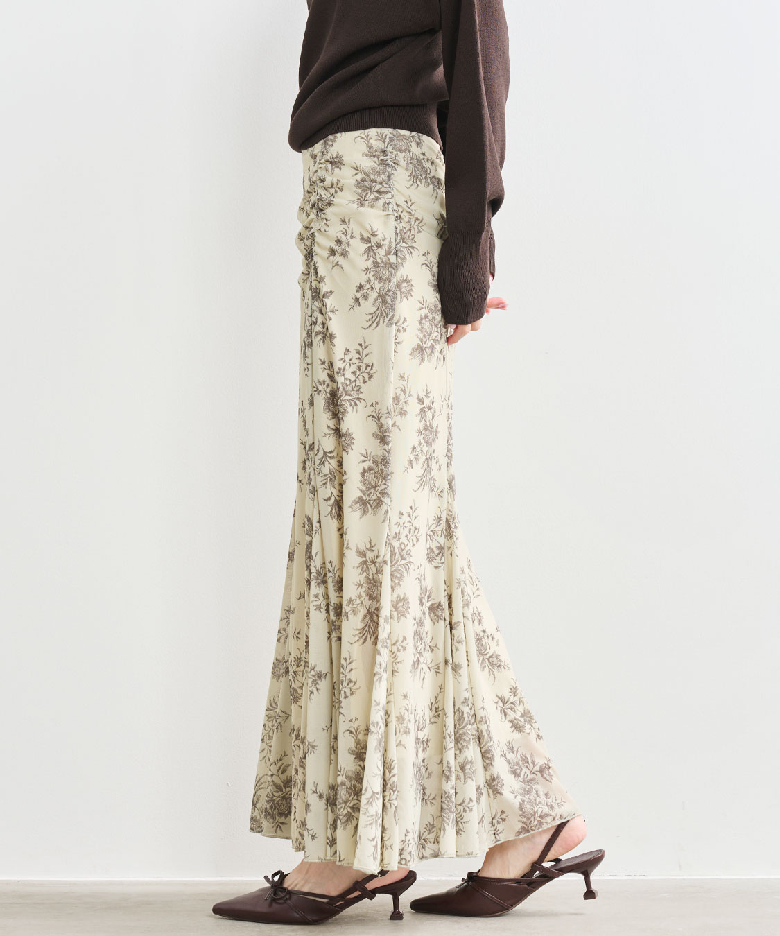 新品　パフスカート　Nancy リーフ柄オパールスカート | フレアスカート | NOELA OFFICIAL