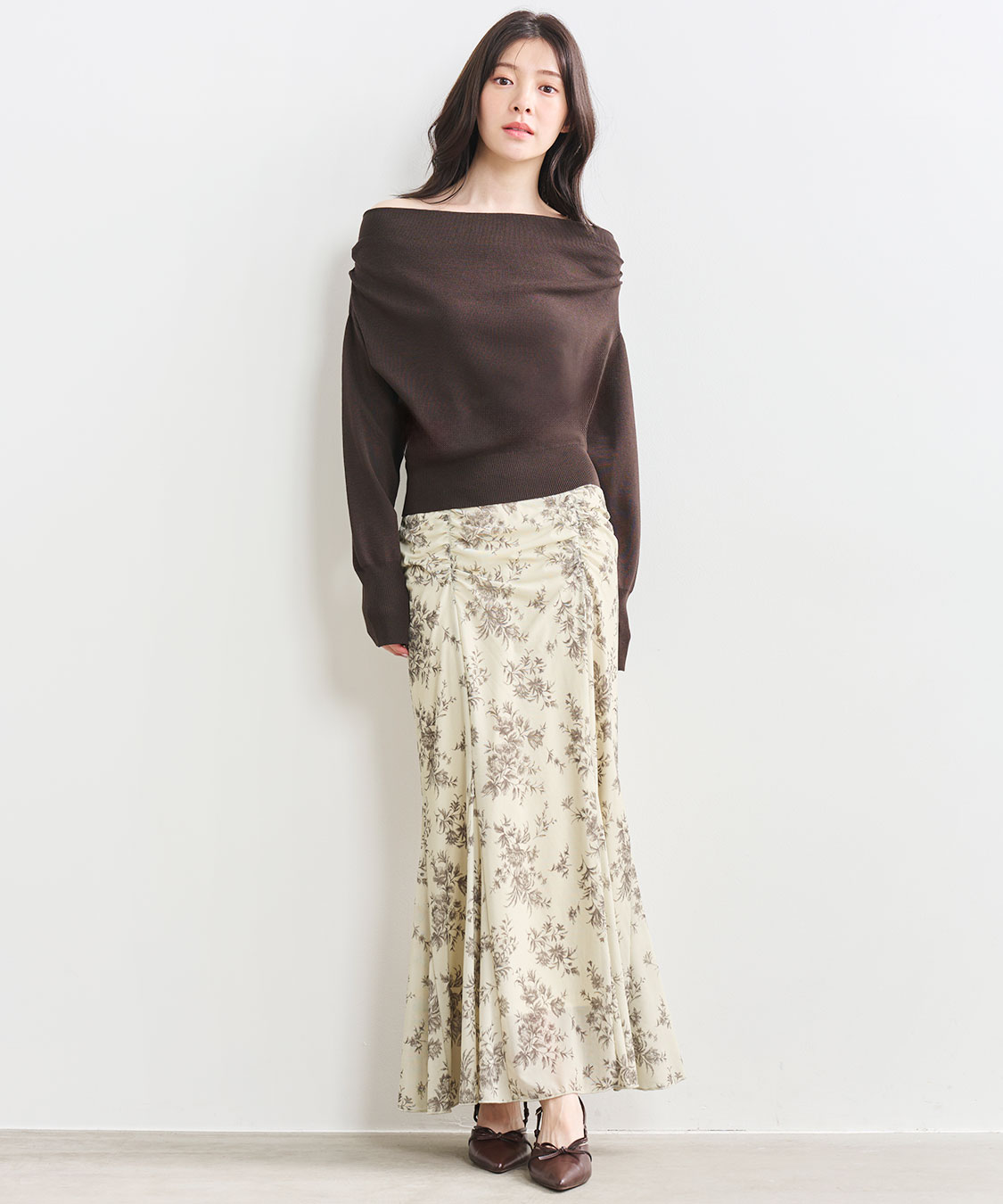 フラワープリントメッシュマーメイドスカート｜PETAL ONLINE