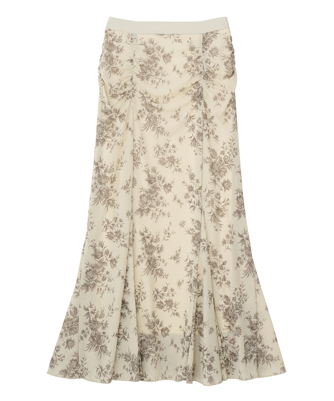 新品　パフスカート　Nancy フラワープリントメッシュマーメイドスカート｜PETAL ONLINE