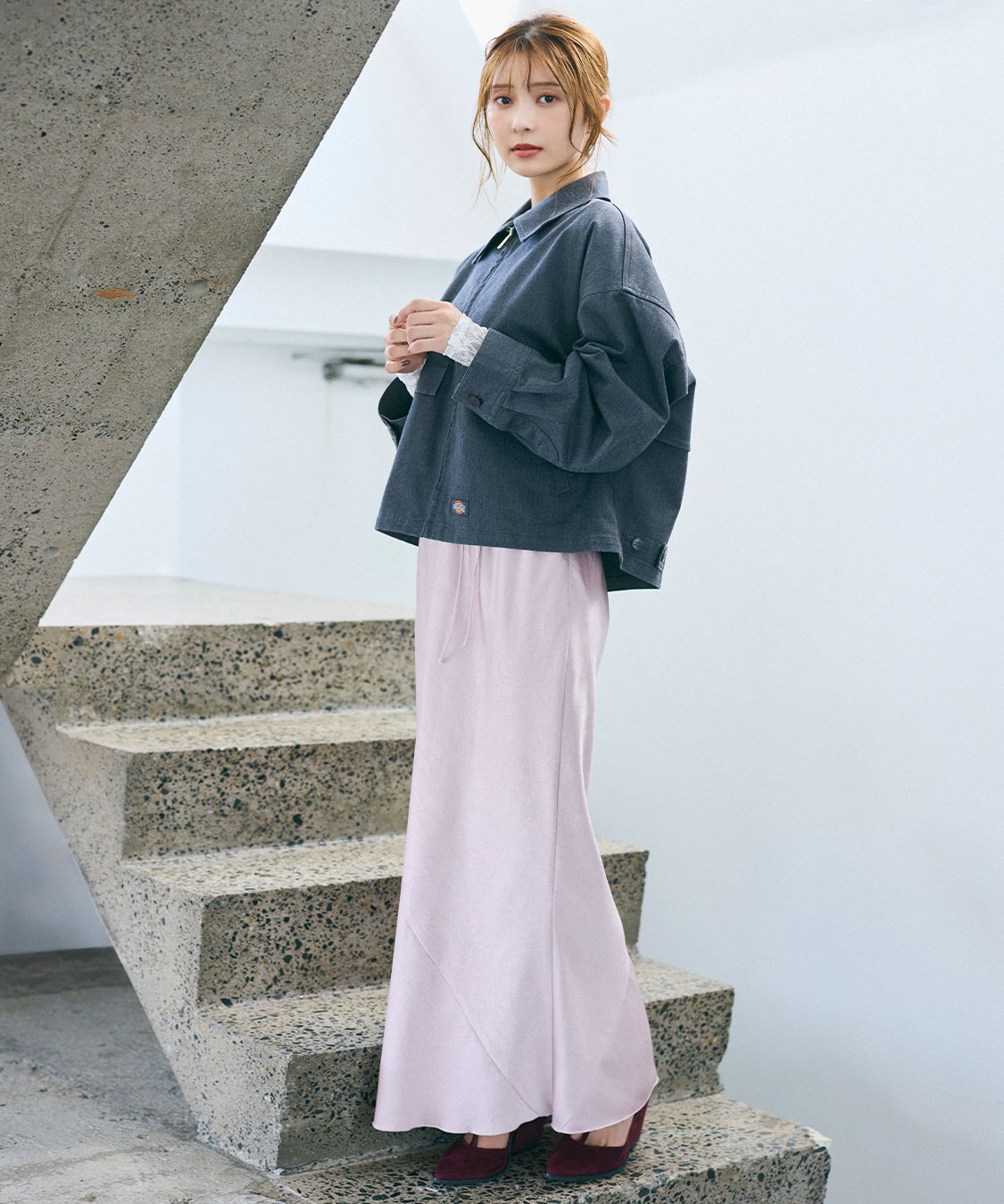 【美品】サテン プリーツ ナロウ スカート THINGS THAT MATTER FOIL SATIN PLEATS NARROW SKIRT | SENSE 13_ | STORE | THINGS