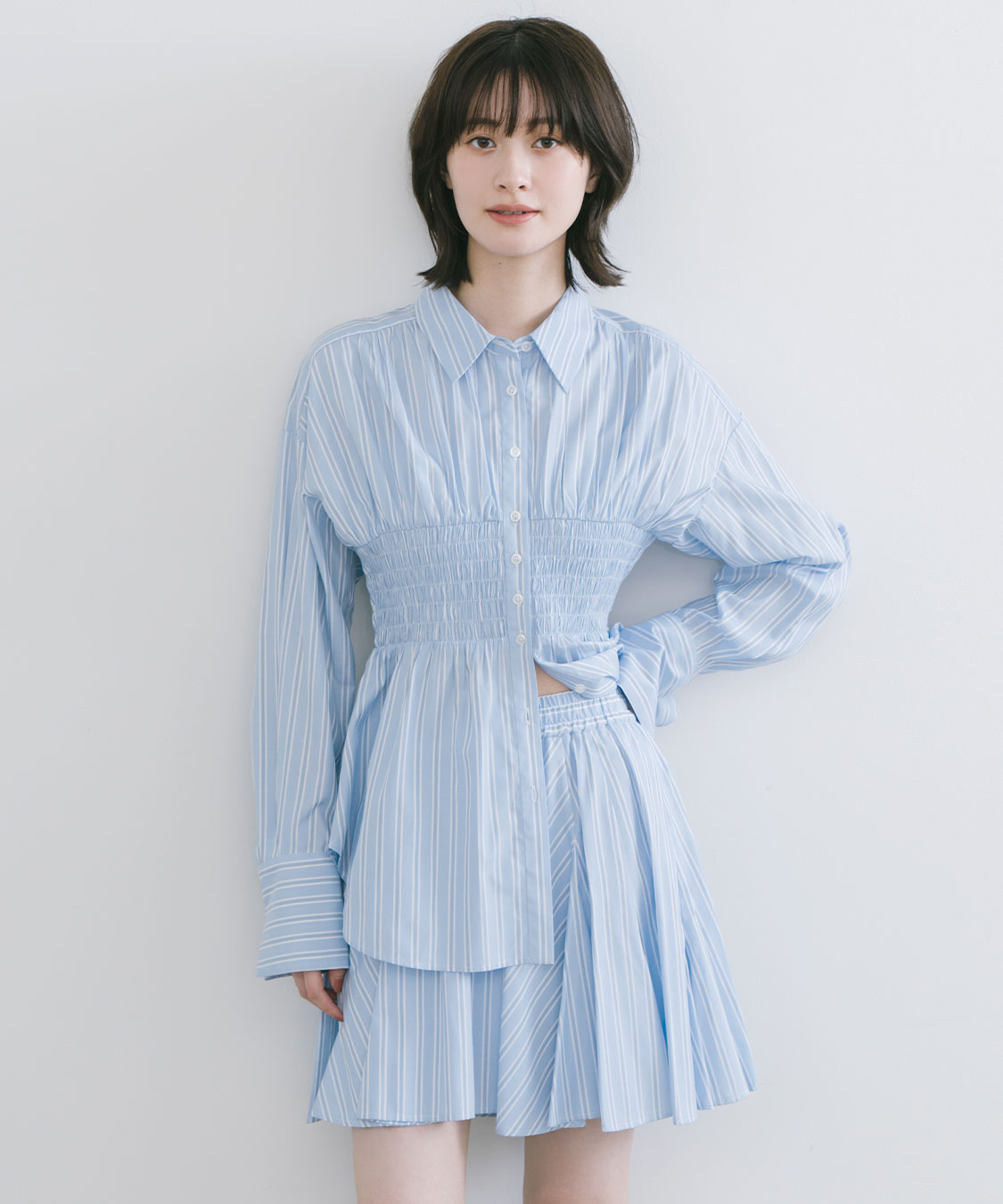 Lucy　1225 シャツライクマチフレアミニスカート｜PETAL ONLINE（ペタルオンライン）