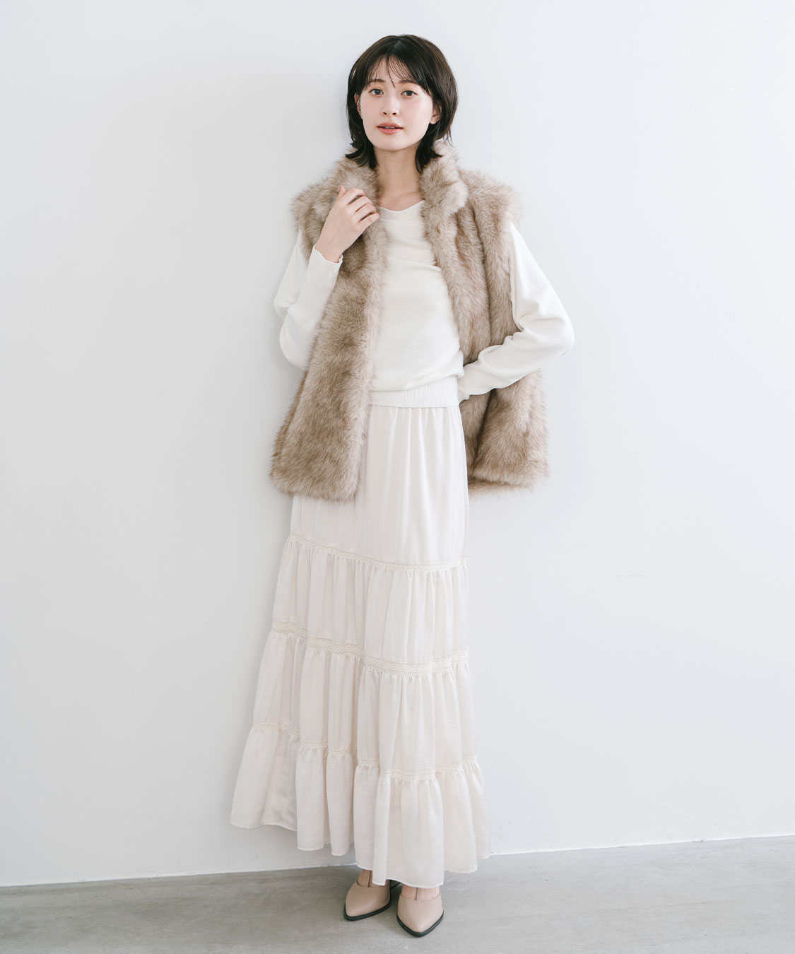 COCODEAL レース切替ティアードサテンスカート レース切替ティアードサテンスカート｜PETAL ONLINE（ペタルオンライン）