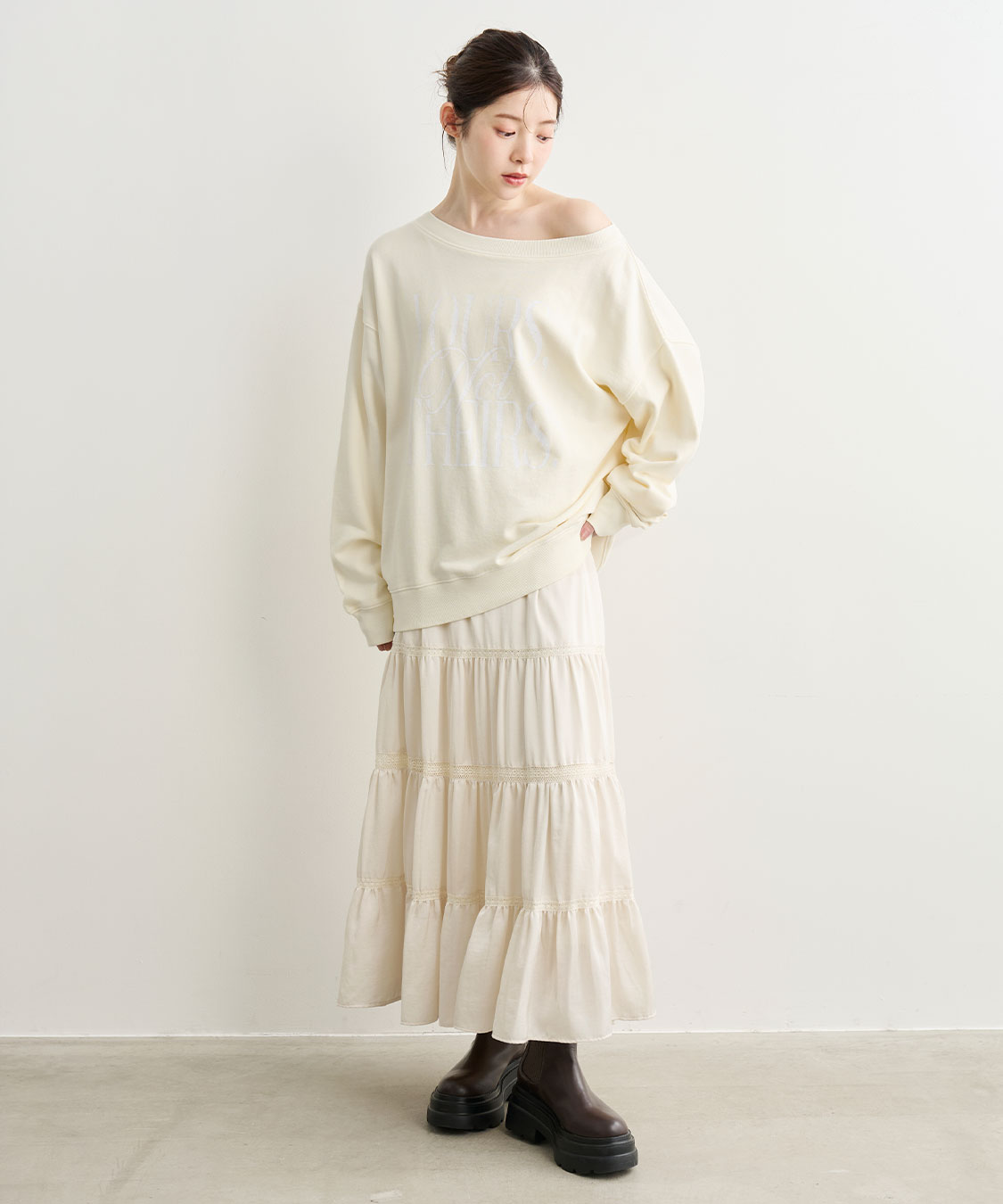 COCODEAL レース切替ティアードサテンスカート レース切替ティアードサテンスカート｜PETAL ONLINE（ペタルオンライン）