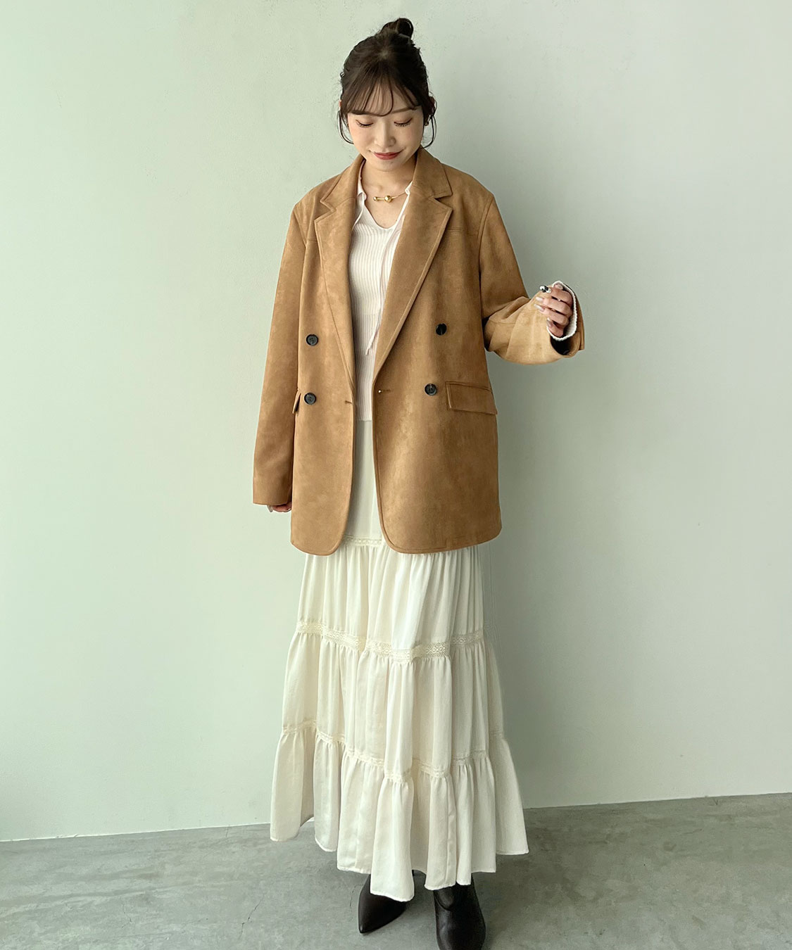 レース切替ティアードサテンスカート｜PETAL ONLINE（ペタルオンライン）