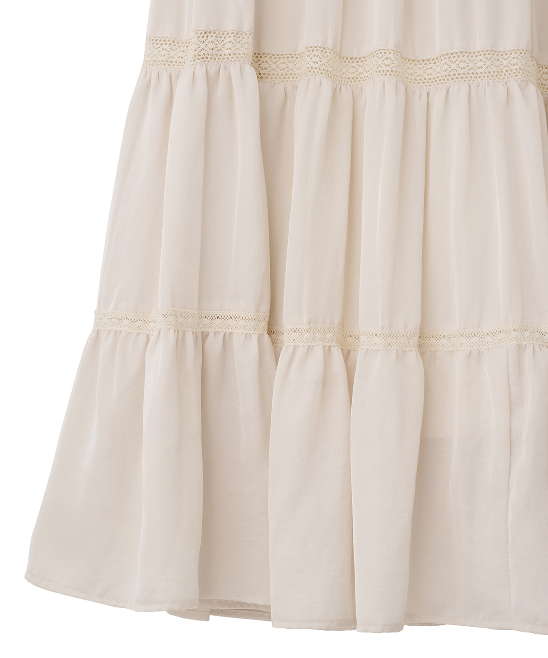 レース切替ティアードサテンスカート｜PETAL ONLINE（ペタルオンライン）