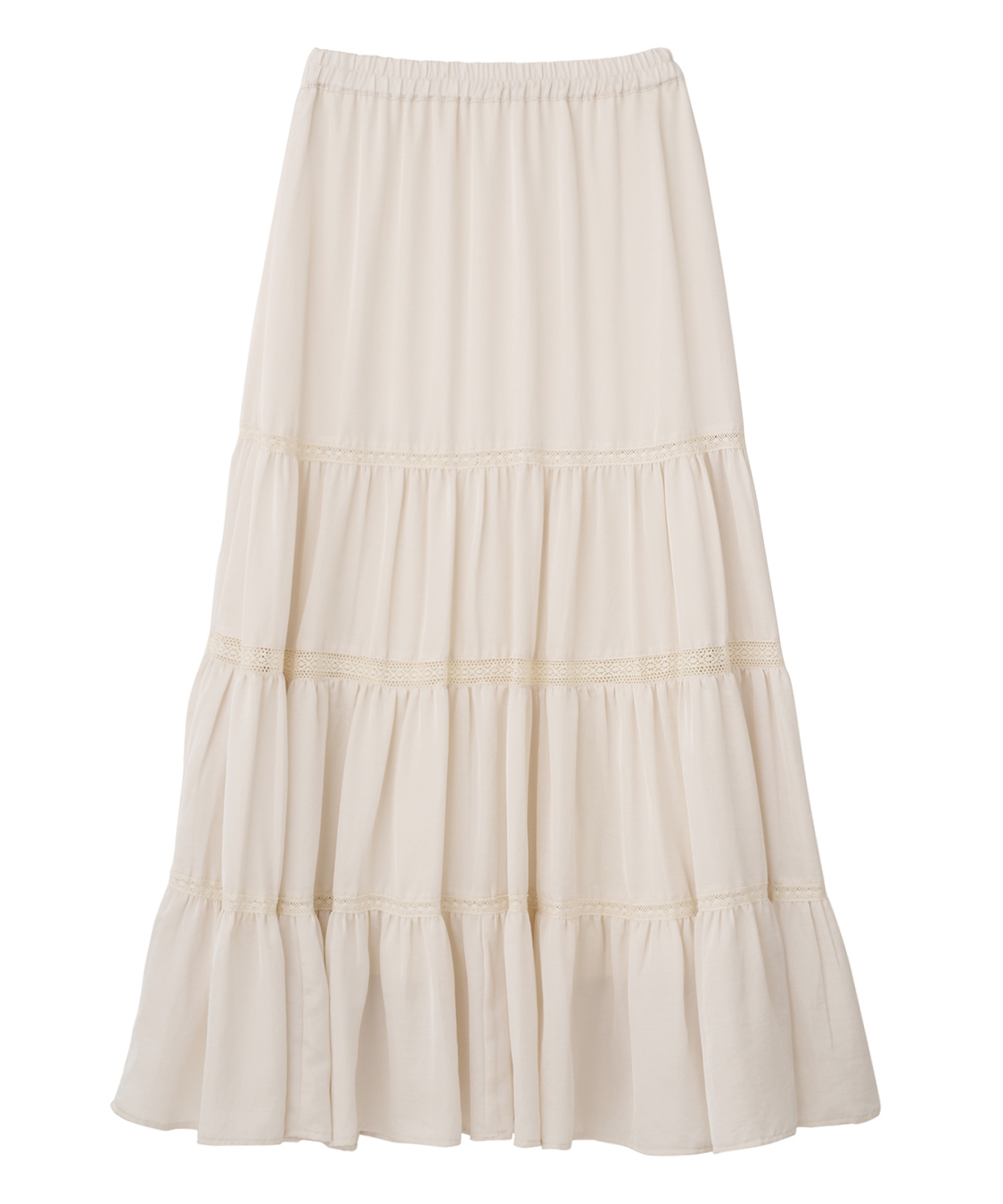 今季完売　COCO DEAL レース切替ティアードサテンスカート　アイボリー　2 レース切替ティアードサテンスカート｜PETAL ONLINE（ペタルオンライン）