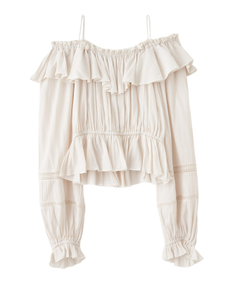 オフショルフリルサテンブラウス｜PETAL ONLINE（ペタルオンライン）