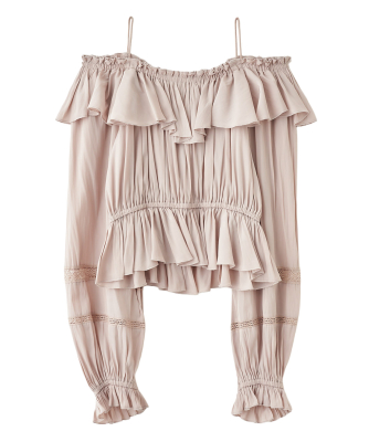 オフショルフリルサテンブラウス｜PETAL ONLINE（ペタルオンライン）