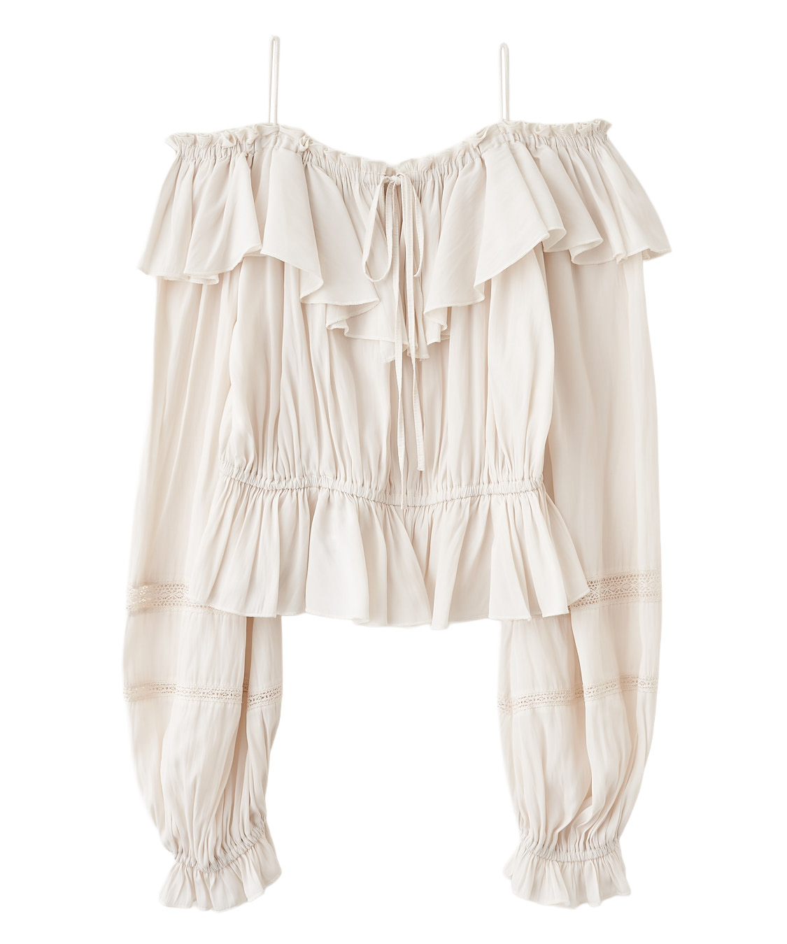 オフショルフリルサテンブラウス｜PETAL ONLINE（ペタルオンライン）