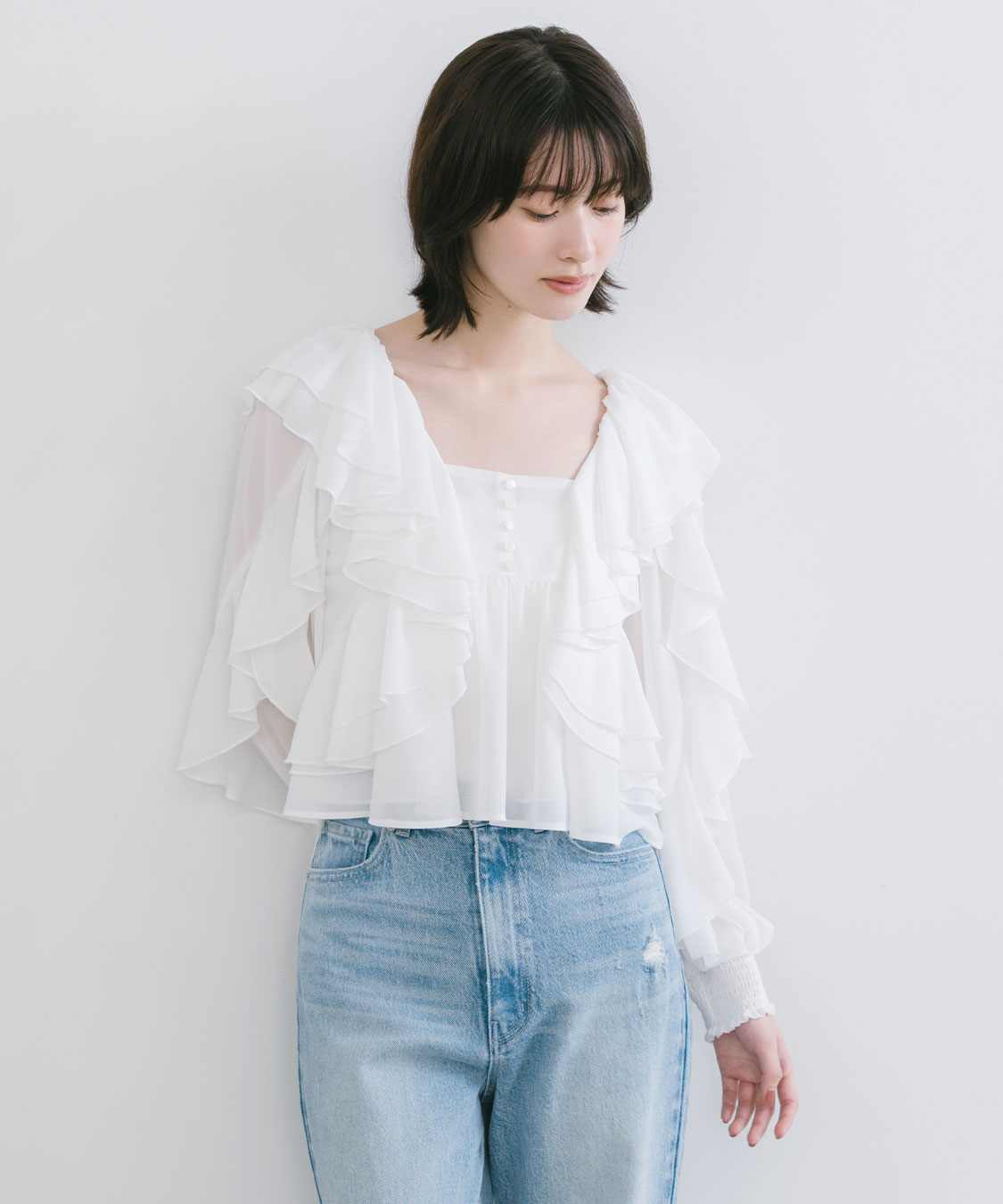 シフォンフリルブラウス｜PETAL ONLINE（ペタルオンライン）