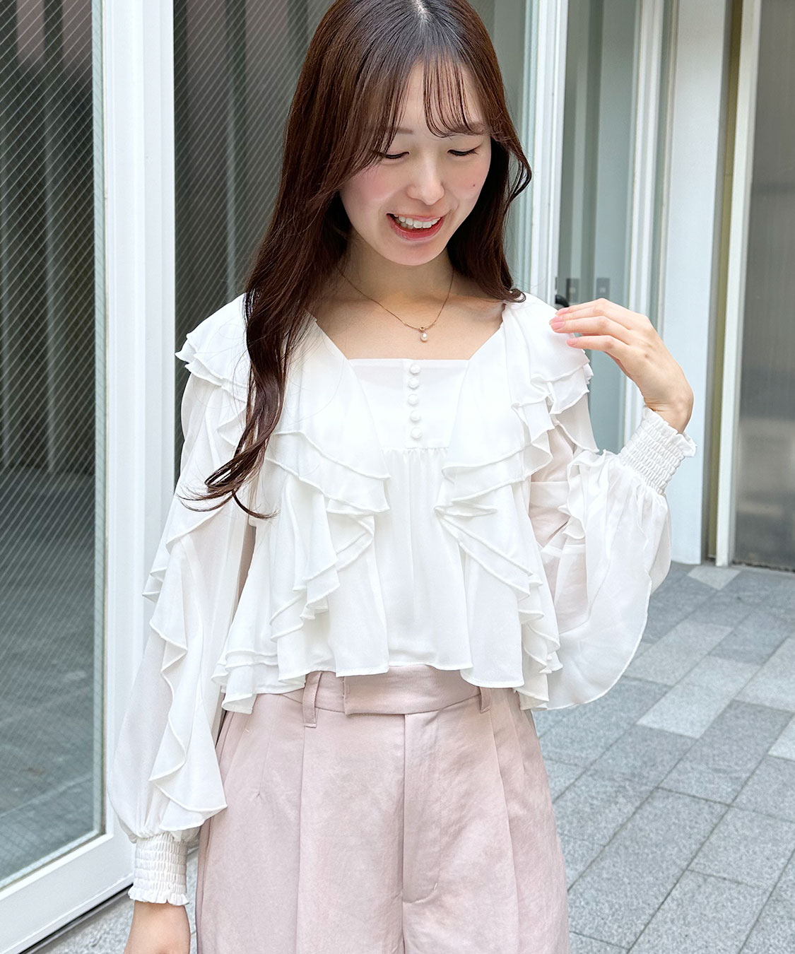シフォンフリルブラウス｜PETAL ONLINE（ペタルオンライン）