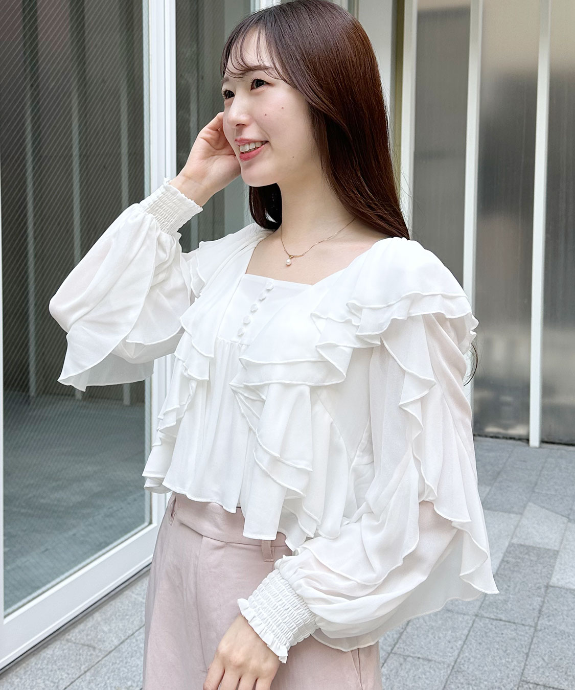 シフォンフリルブラウス｜PETAL ONLINE（ペタルオンライン）