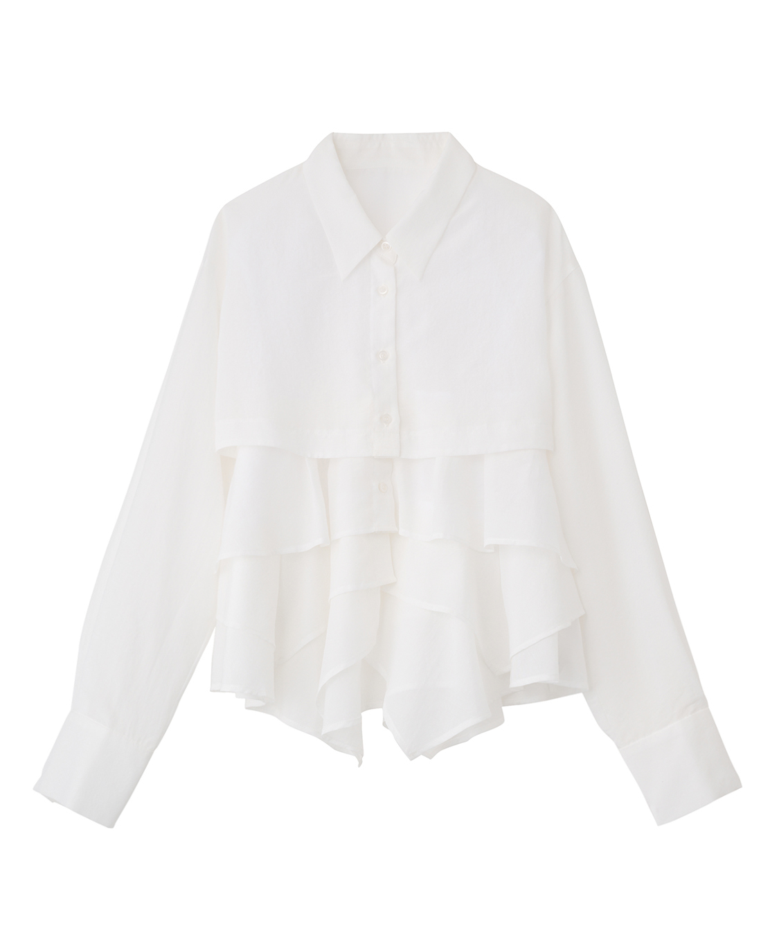 cocodeal ヘムフリルブラウス ブルー ヘムフリルシャツ｜PETAL ONLINE（ペタルオンライン）