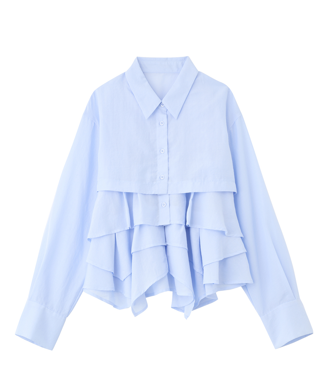 cocodeal ヘムフリルブラウス ブルー ヘムフリルシャツ｜PETAL ONLINE（ペタルオンライン）