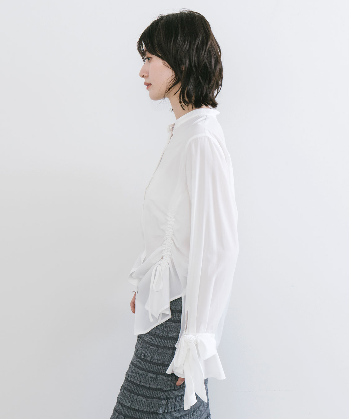 リボンスリーブドロストシャツブラウス｜PETAL ONLINE（ペタルオンライン）