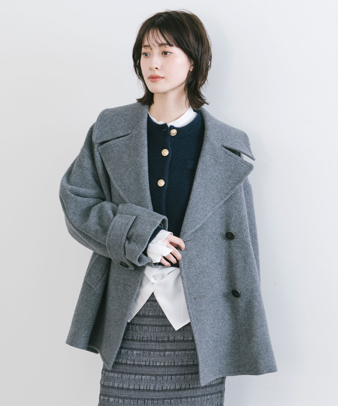 COCO DEAL(ココディール) インペリアルモッサショートPコート　グレー インペリアルモッサショートPコート｜PETAL ONLINE（ペタル