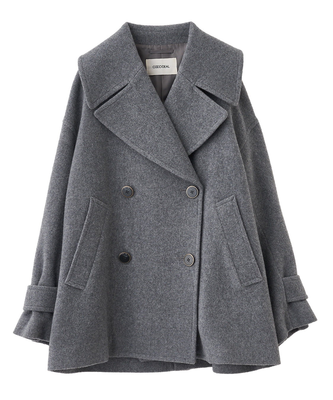 COCO DEAL(ココディール) インペリアルモッサショートPコート　グレー COAT PRE ORDER対象アイテム】インペリアルモッサショートP