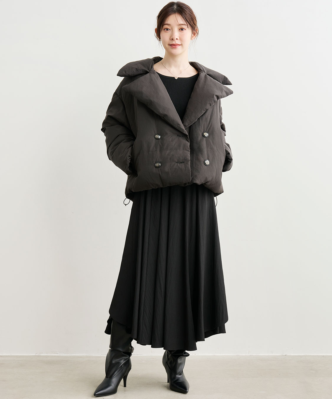 ノベルティフェア対象】パファービッグカラーダウンコート｜PETAL