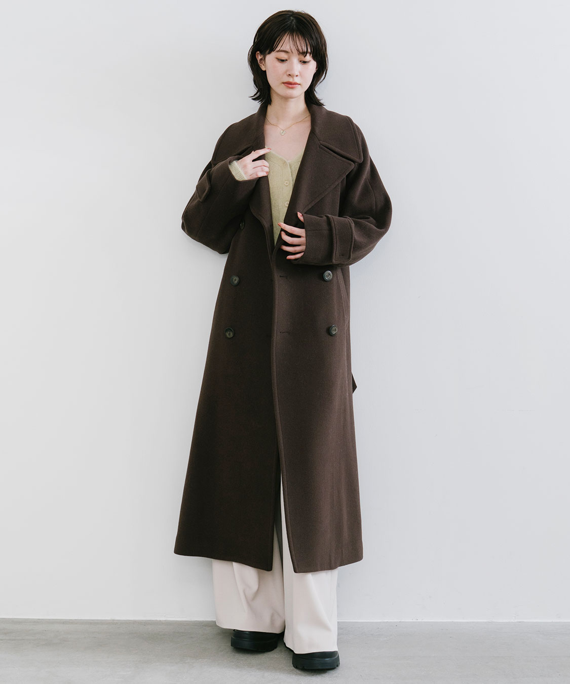 ビッグカラーロングトレンチコート｜PETAL ONLINE（ペタルオンライン）