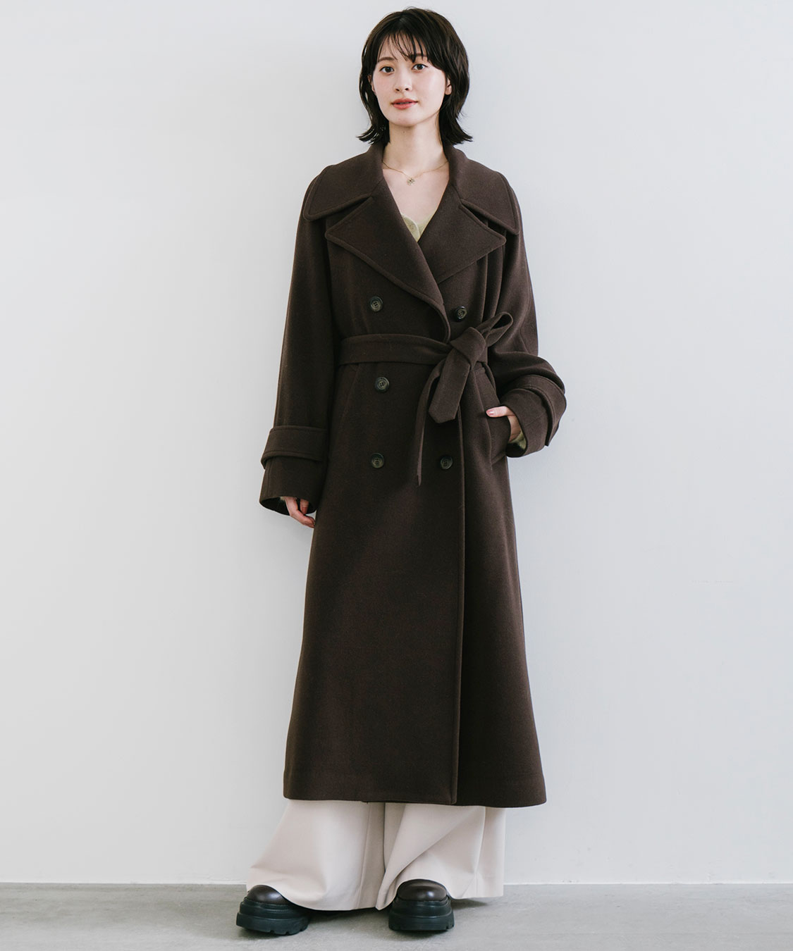 美品　ガリャルダガランテ　マキシ　トレンチコート COAT PRE ORDER対象アイテム】ビッグカラーロングトレンチコート