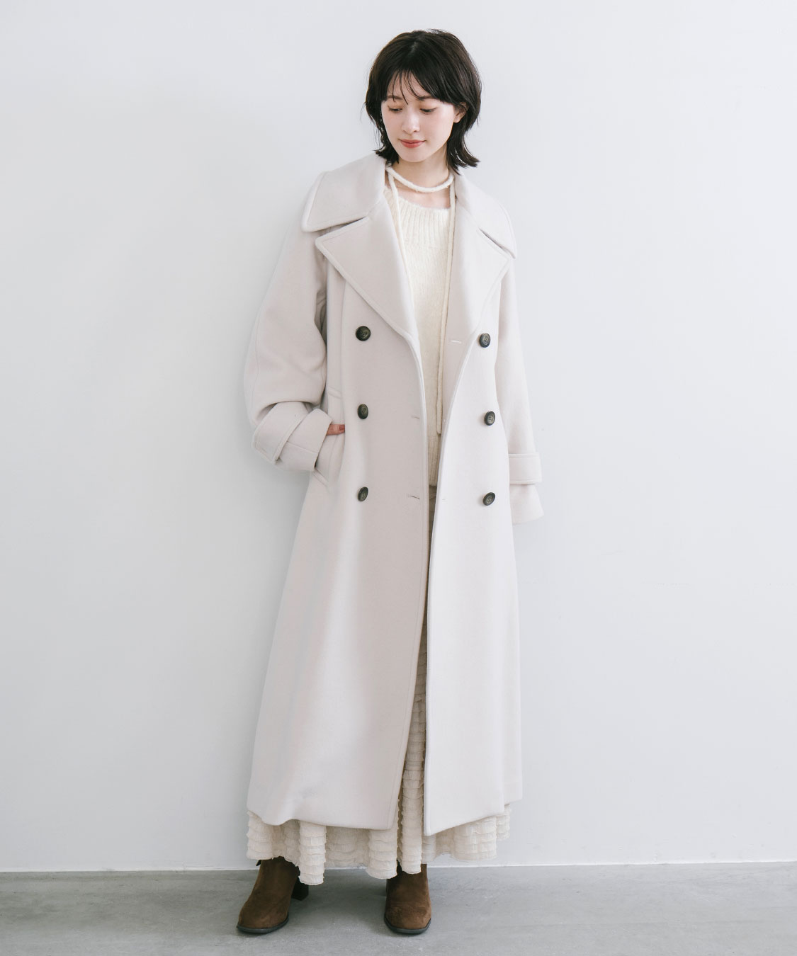 ビッグカラーロングトレンチコート｜PETAL ONLINE（ペタルオンライン）