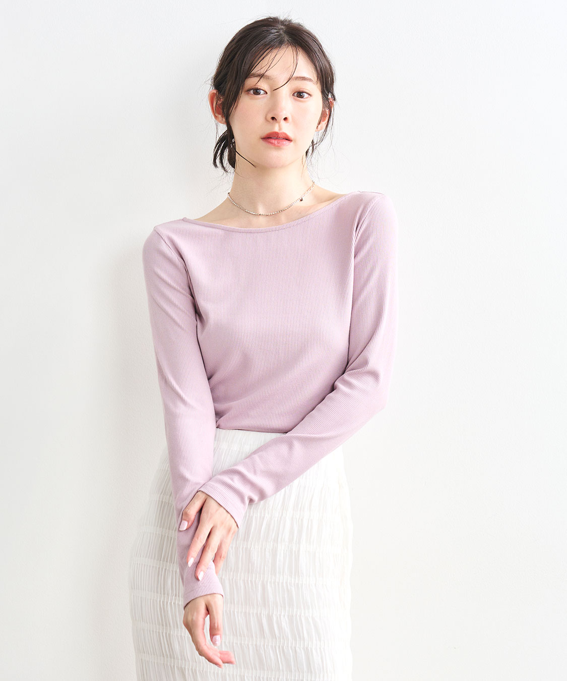 レースアップ前後2WAYリブトップス｜PETAL ONLINE（ペタルオンライン）