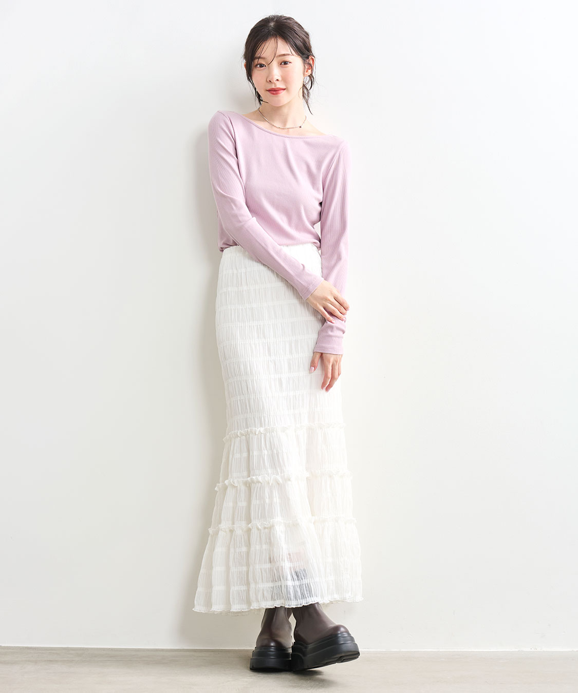 レースアップ前後2WAYリブトップス｜PETAL ONLINE（ペタルオンライン）