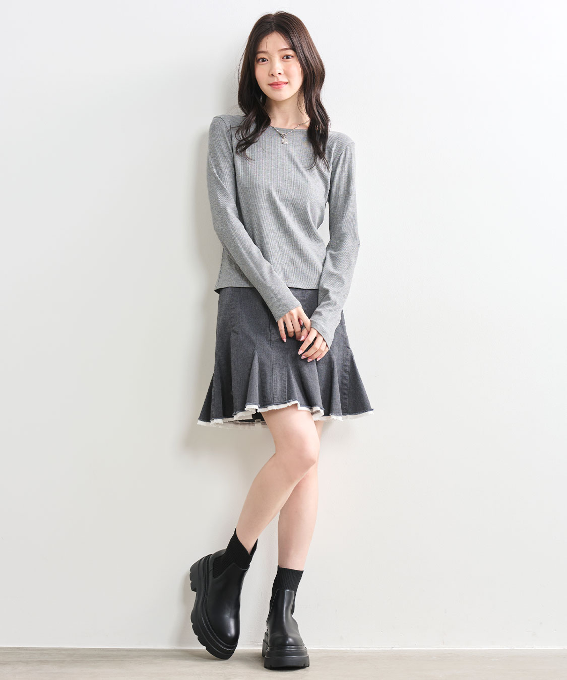 レースアップ前後2WAYリブトップス｜PETAL ONLINE（ペタルオンライン）