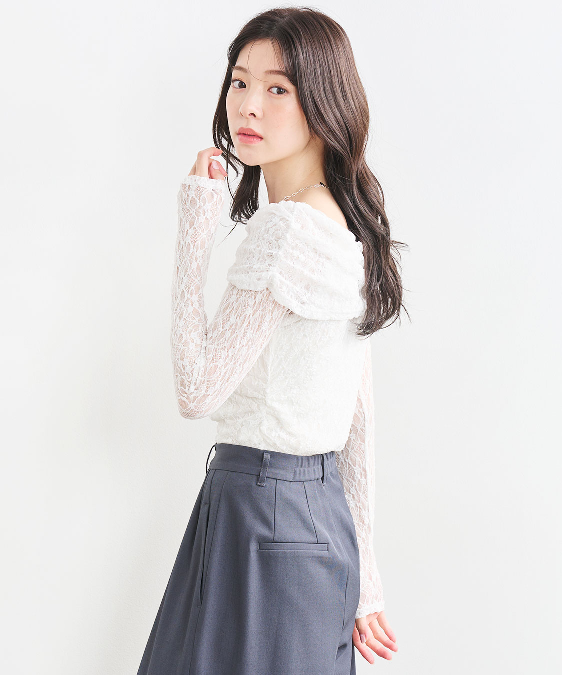 ストレッチレースオフショルトップス｜PETAL ONLINE（ペタルオンライン）