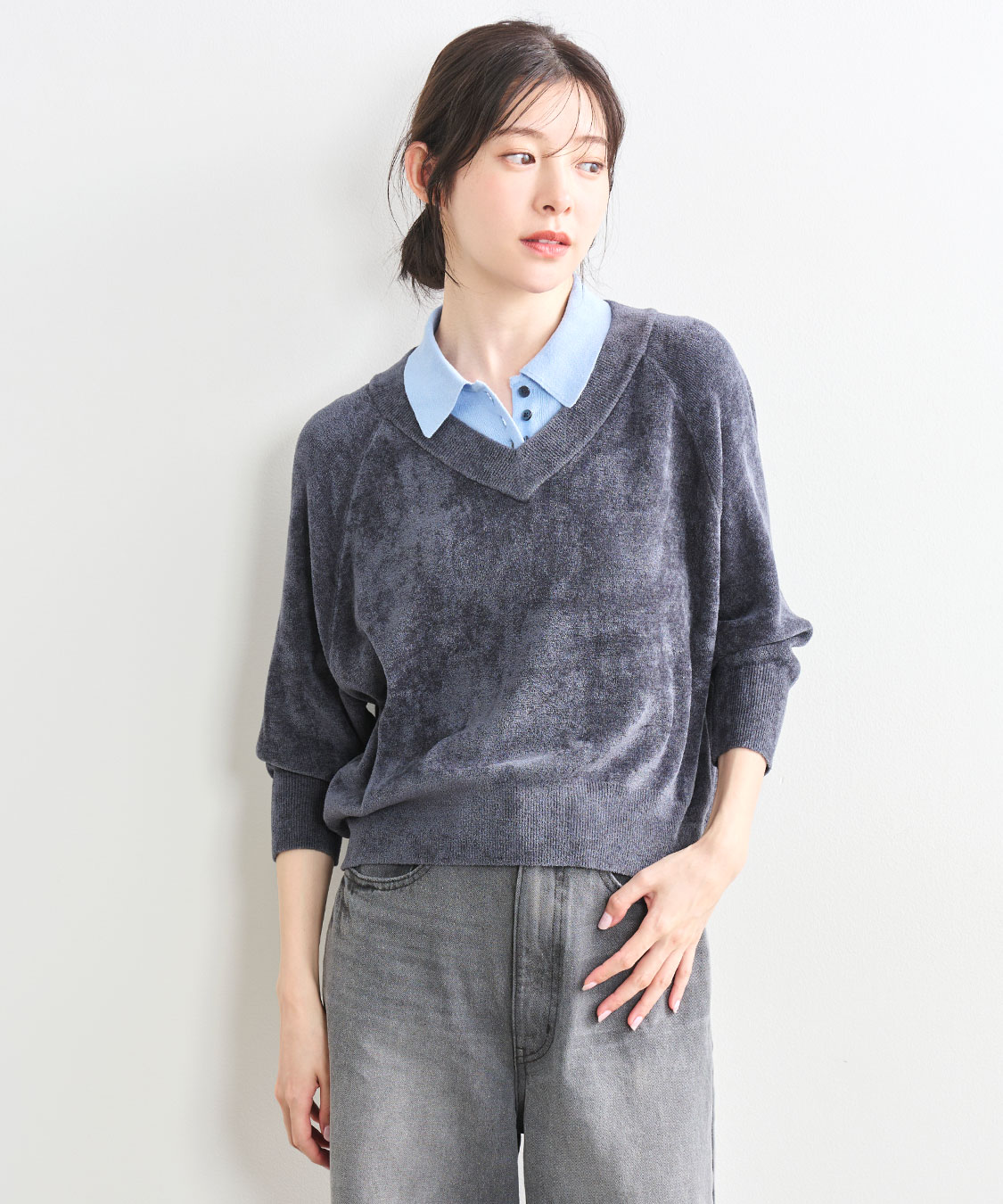 レイヤード風ポロ衿ニット｜PETAL ONLINE（ペタルオンライン）