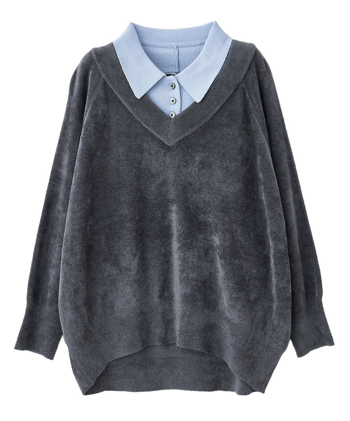 レイヤード風ポロ衿ニット｜PETAL ONLINE（ペタルオンライン）