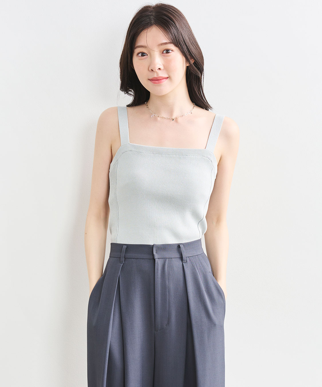 新品タグ付 Bibiy. ROSETTEタンクトップmanaodaysさん着用 大きいサイズ レディース 前後2wayレースリブタンクトップ cpdai