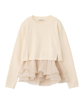 COCODEAL ペプラムブラウスレイヤードニット ペプラムブラウスレイヤードニット｜PETAL ONLINE（ペタル