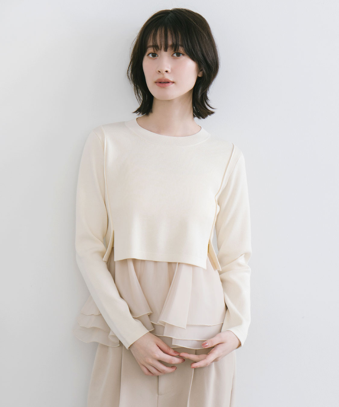 【新品未使用】COCO　DEAL　ペプラムブラウスレイヤードニット ペプラムブラウスレイヤードニット｜PETAL ONLINE（ペタル