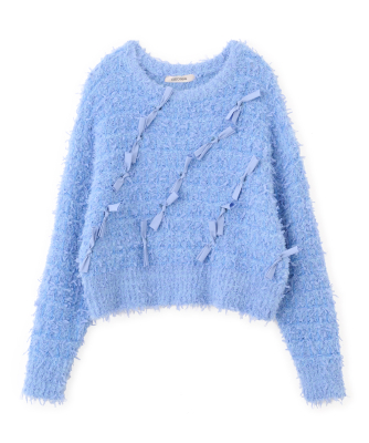 ファンシーヤーンリボンニット