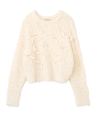 ファンシーヤーンリボンニット