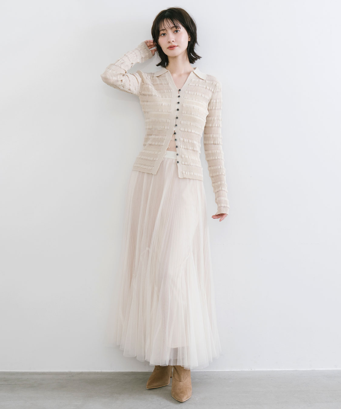 ちゃみページ フリルボーダーニットシャツ｜PETAL ONLINE（ペタルオンライン）