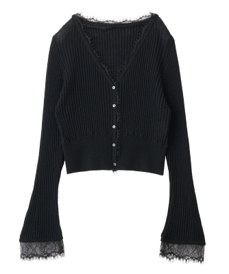 即完 ココディール 新品タグ付 シアーリブレースカーディガン ブラック シアーリブレースカーディガン｜PETAL ONLINE（ペタルオンライン）
