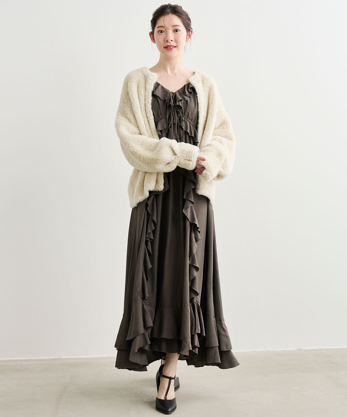 ダブルフェイスフェザーニットアウター｜PETAL ONLINE（ペタルオンライン）