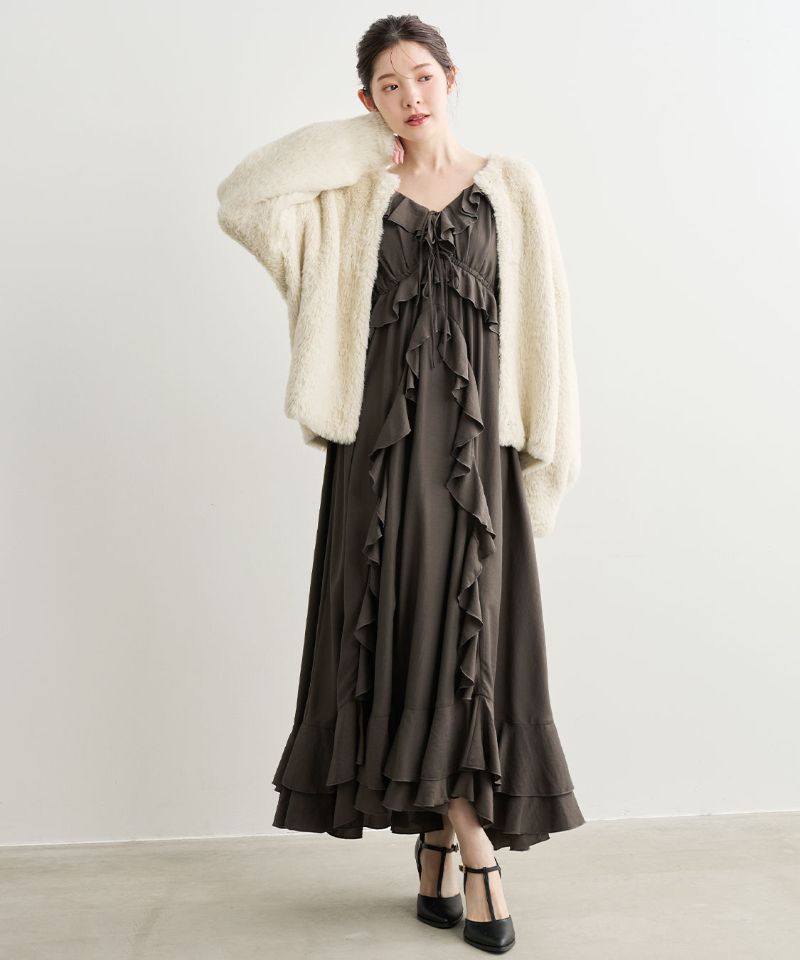 ダブルフェイスフェザーニットアウター｜PETAL ONLINE（ペタルオンライン）