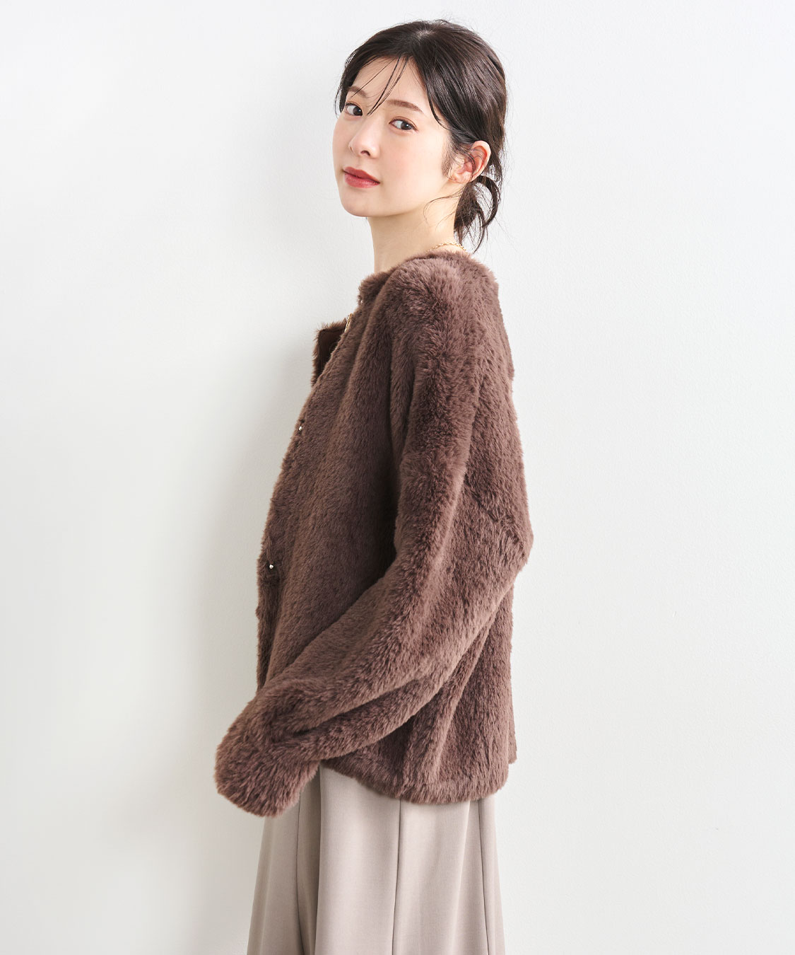 ダブルフェイスフェザーニットアウター｜PETAL ONLINE（ペタルオンライン）