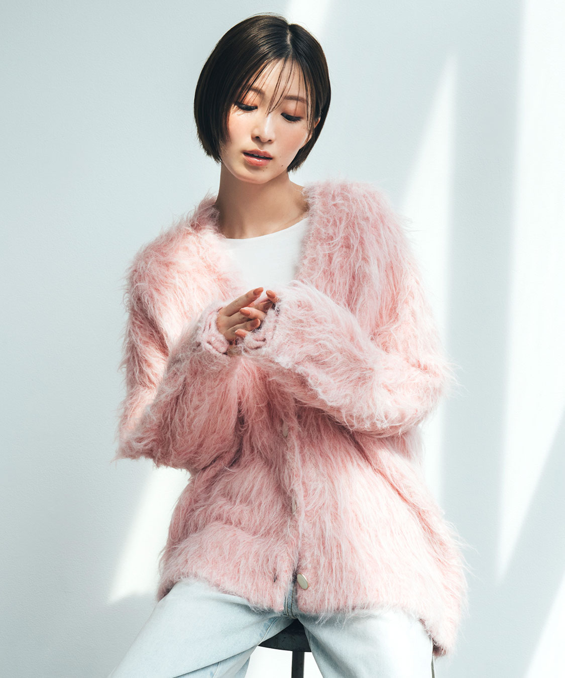 COCODEAL 【岡崎紗絵さんコラボ】ロングシャギーカーディガン 岡崎紗絵さんコラボ】ロングシャギーカーディガン｜PETAL ONLINE