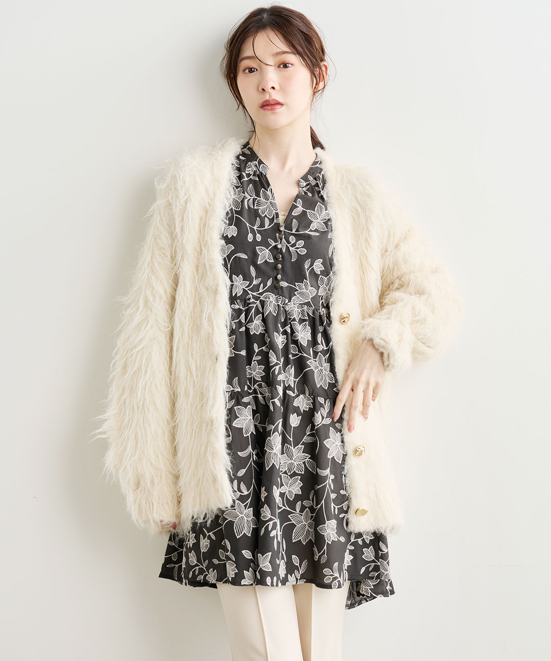 岡崎紗絵さんコラボ】ロングシャギーカーディガン｜PETAL ONLINE